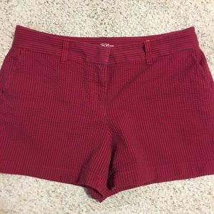 Ann Taylor LOFT Red Striped Seersucker Shorts Sz 6